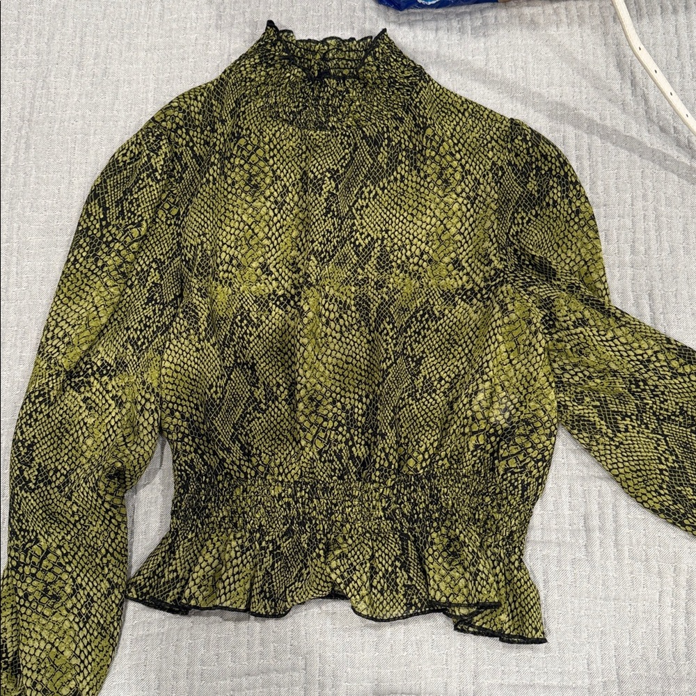 Lucy Paris Lime Snake Print Top